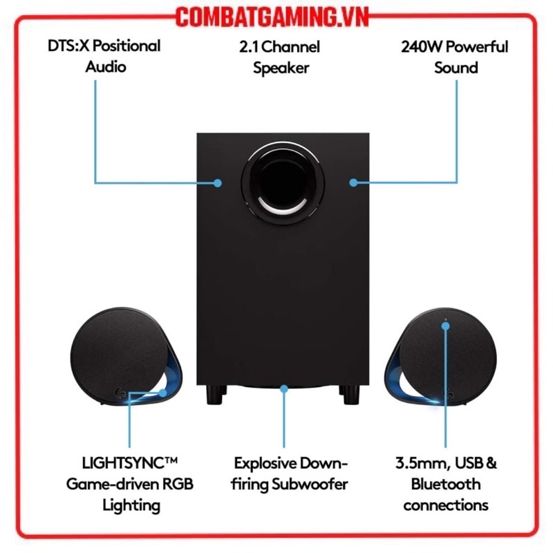 Loa Máy Tính Logitech G560 LIGHTSYNC RGB (Bluetooth 4.1/Subwofer Buff)