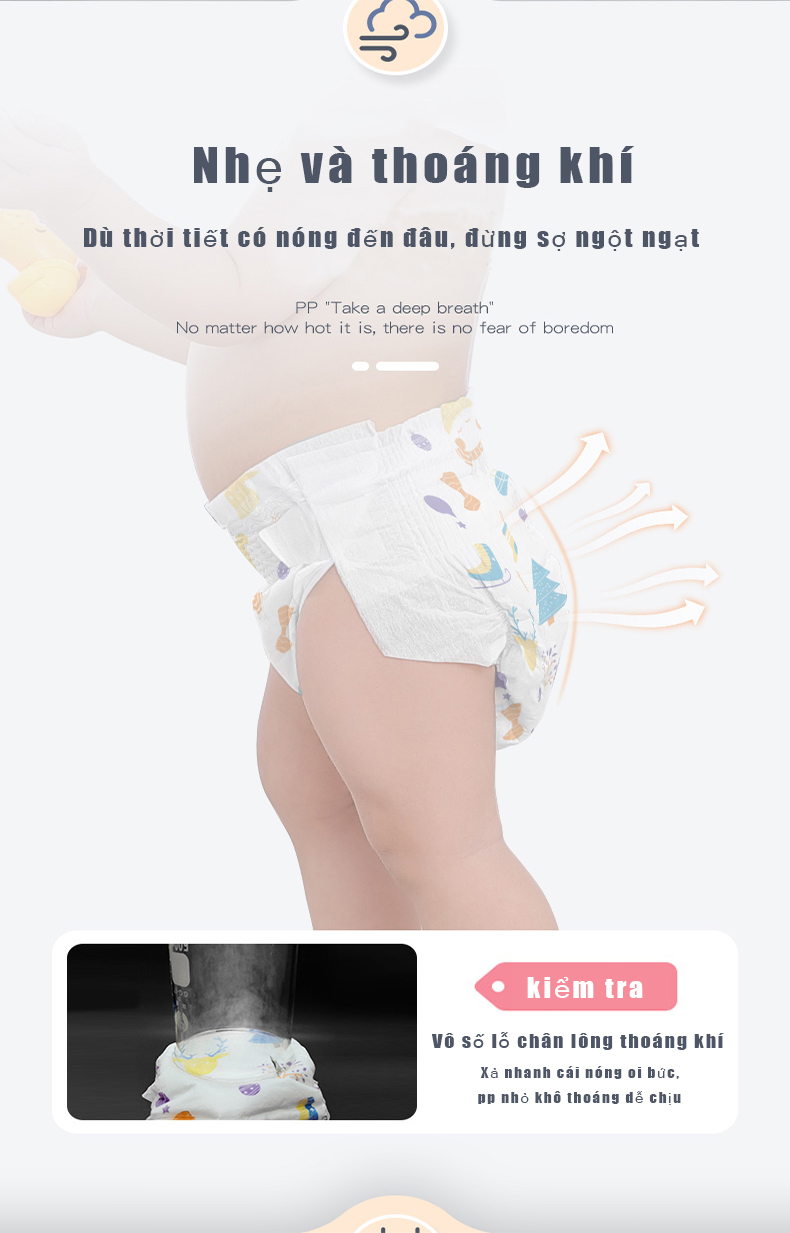 Tã dán Yiying mới đệm lưng thấm mồ hôi S/M/L-Siêu mỏng khô thoáng