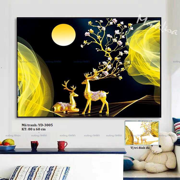 Tranh đính đá chủ đề HƯƠU