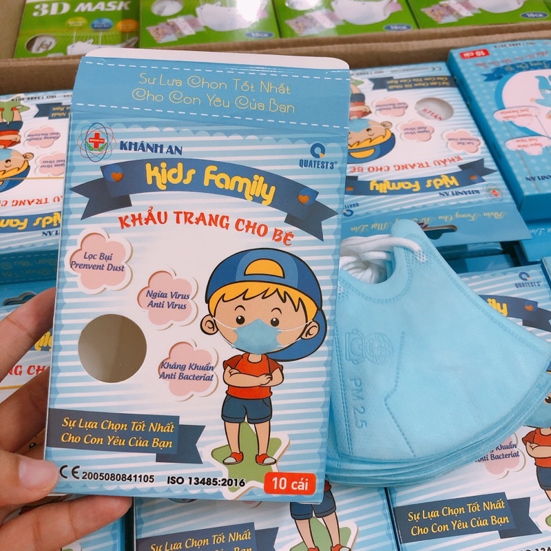 Khẩu Trang 3D Kid Khánh An 4 lớp Kháng Khuẩn