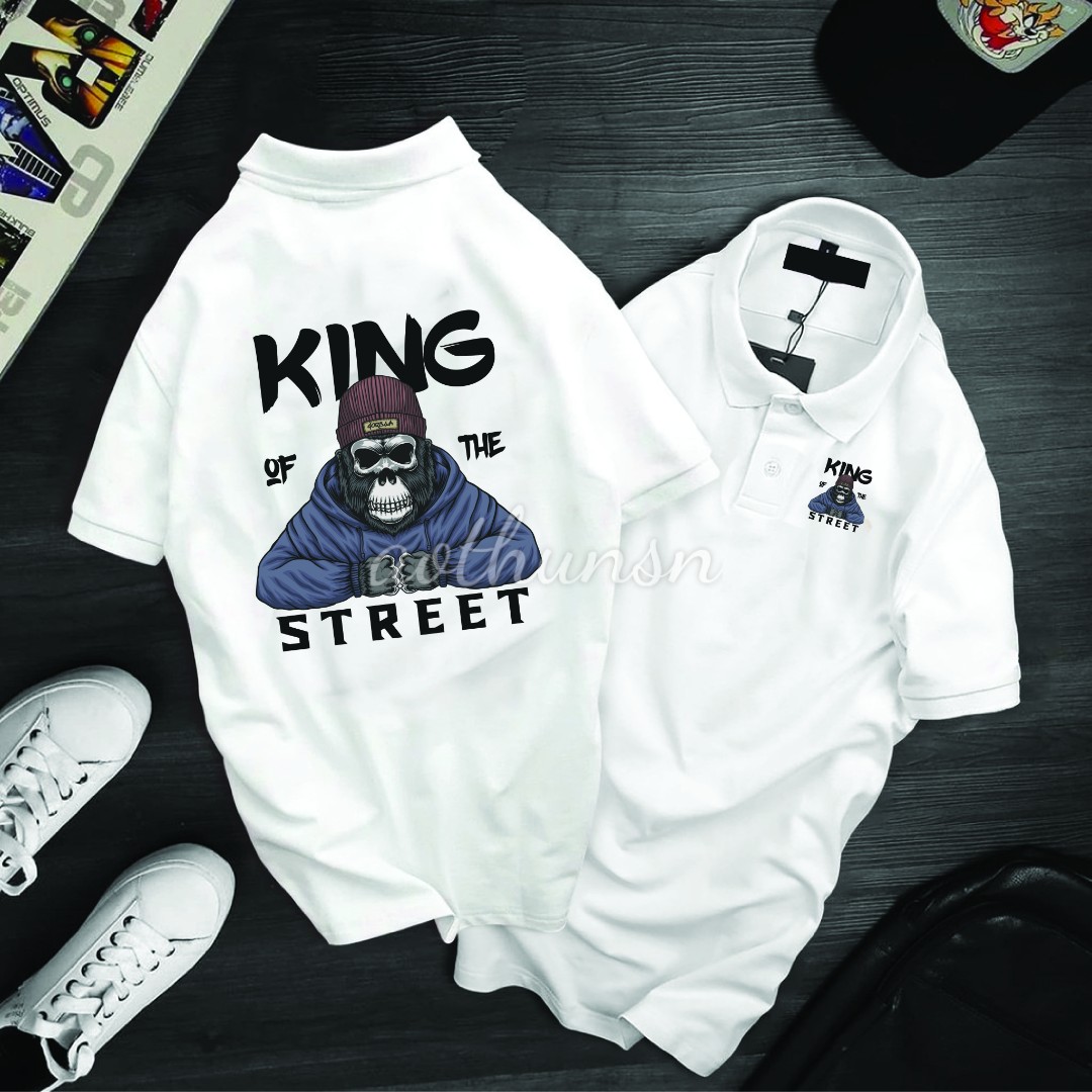 Áo thun cổ trụ cổ bâu polo Khỉ KING