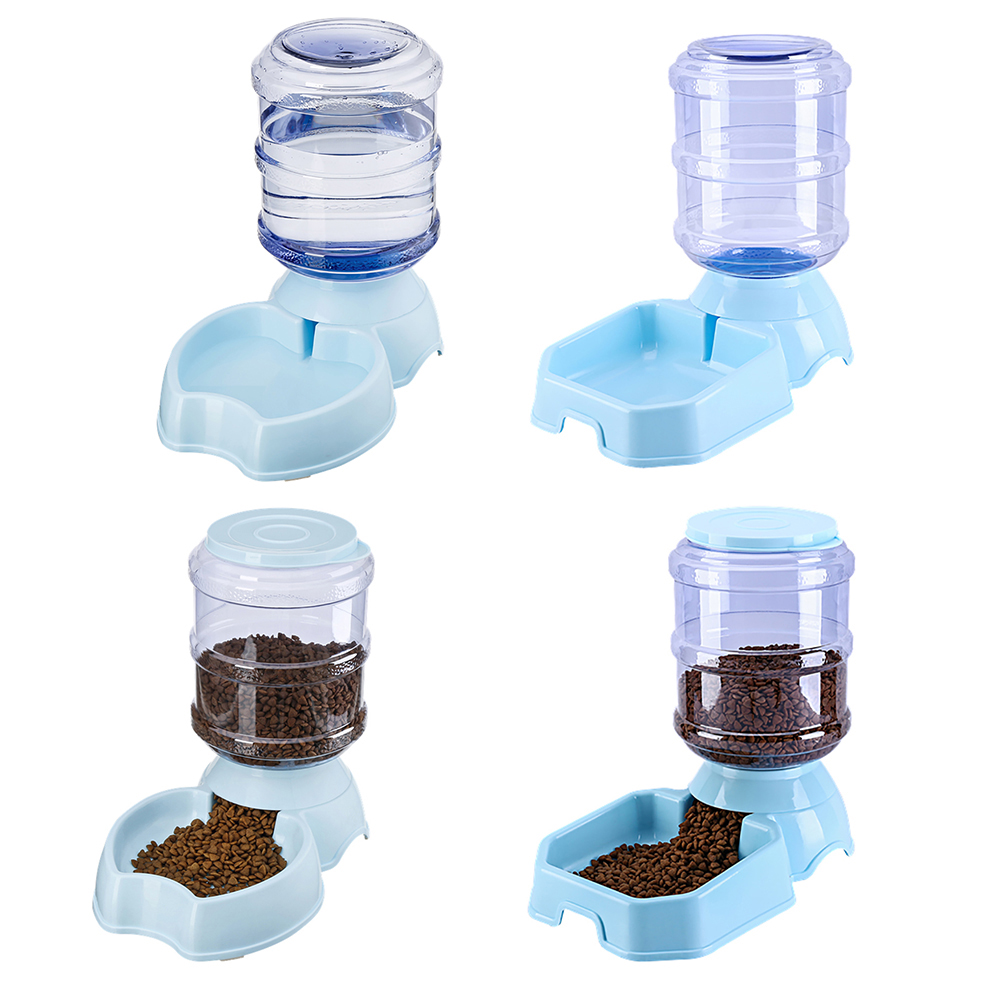 1pc 3.8L Easy to Clean Automatic Pet Water Food Feeder Holder Drinking Bowl for Dog Cat