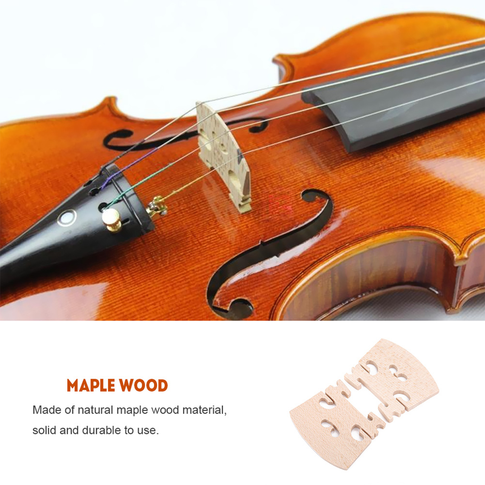 5Pcs Violin Bridges 4/4 Maple Wood Bridge Part Accessory