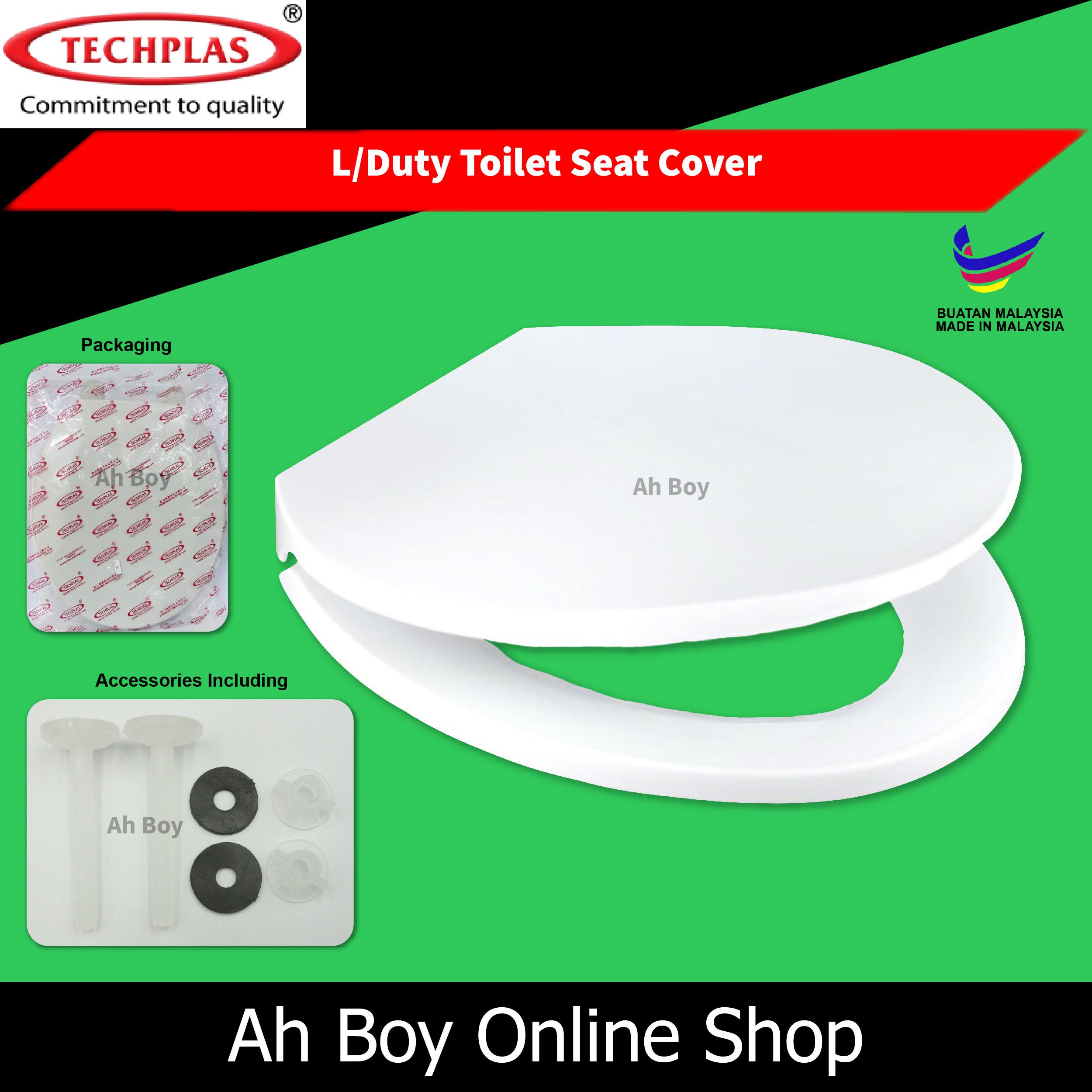 Techplas TECHPLAS Toilet Seat Cover White 4127 Soft Close / 4125 Medium Duty ...
