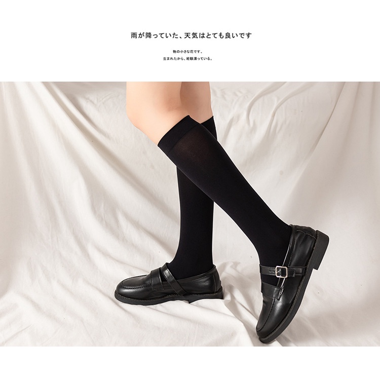 IELGY Light/velvet/medium tube/jk uniform/Japanese/student/black and white calf socks. 