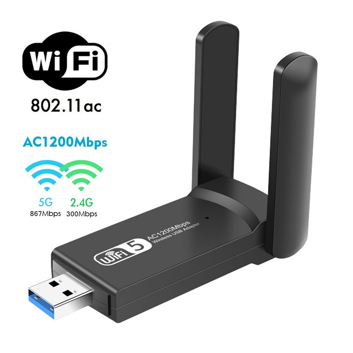 USB thu wifi 2 râu chuẩn AC 300Mbps - PK95