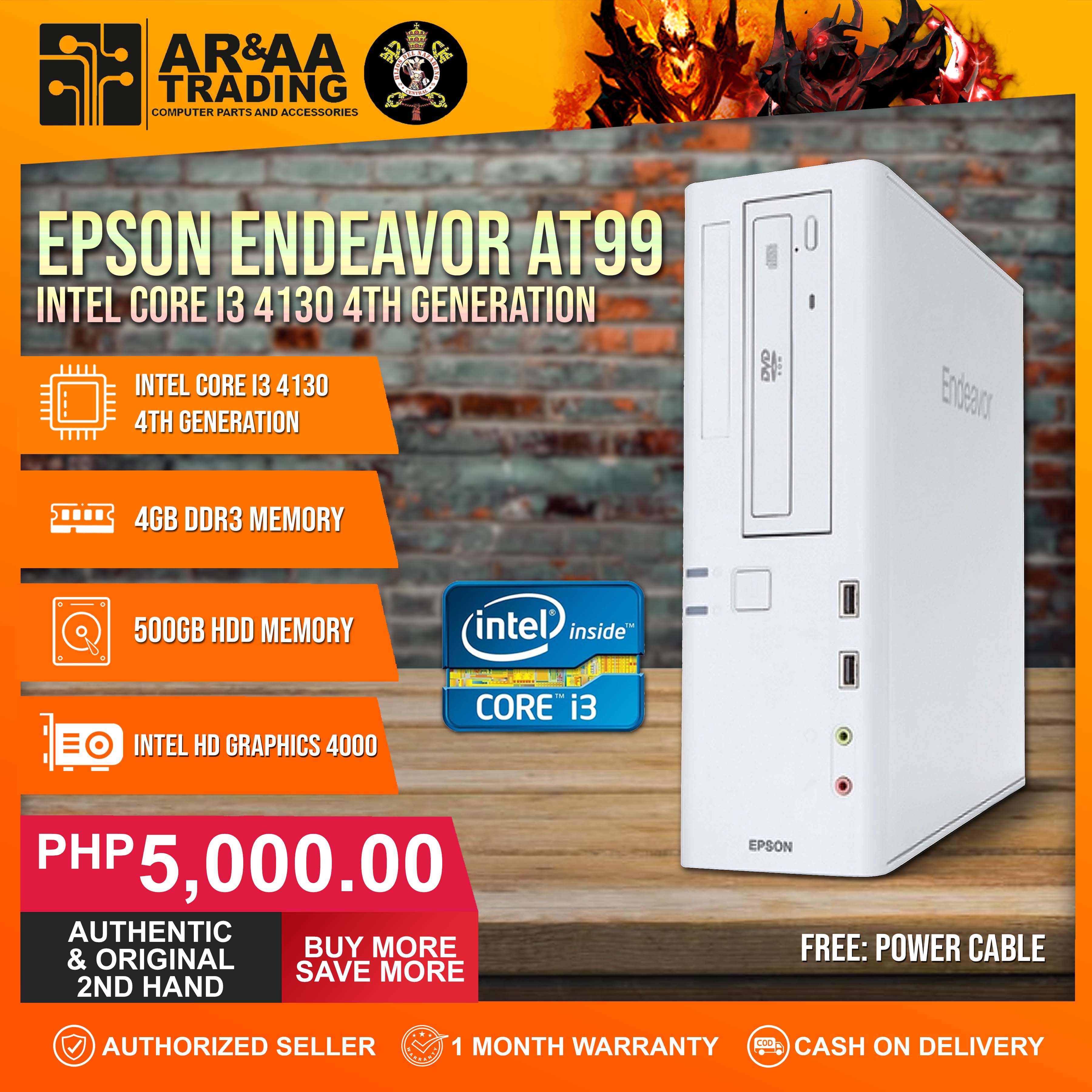 Computer Desktop Package Epson Endeavor AT99 Intel Core i3 4130 