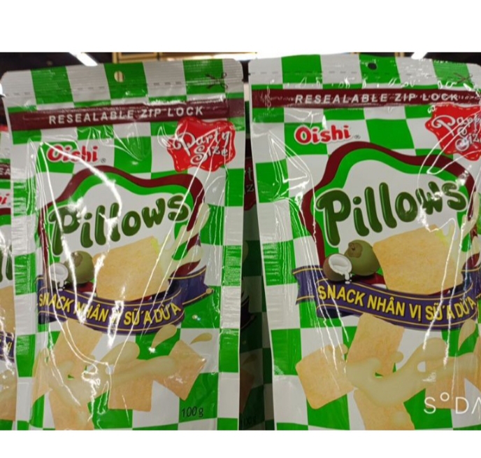 Combo 5 bịch Bánh Snack Nhân Sữa Dừa Oishi Pillows (85g)