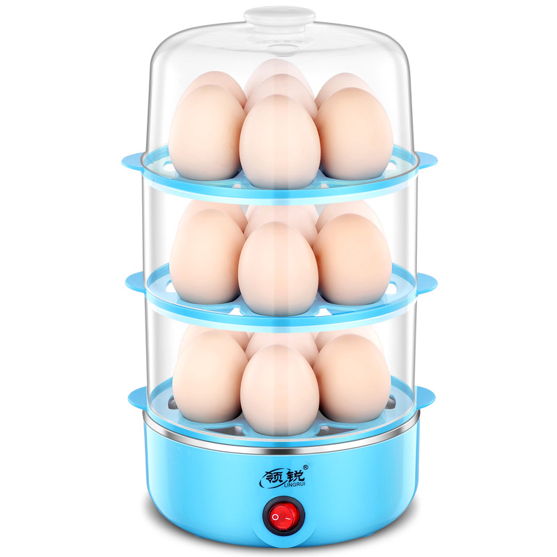 KAIMEIDI Stainless steel double layer egg cooker automatic power off mini egg steamer household small steamed egg breakfast machine