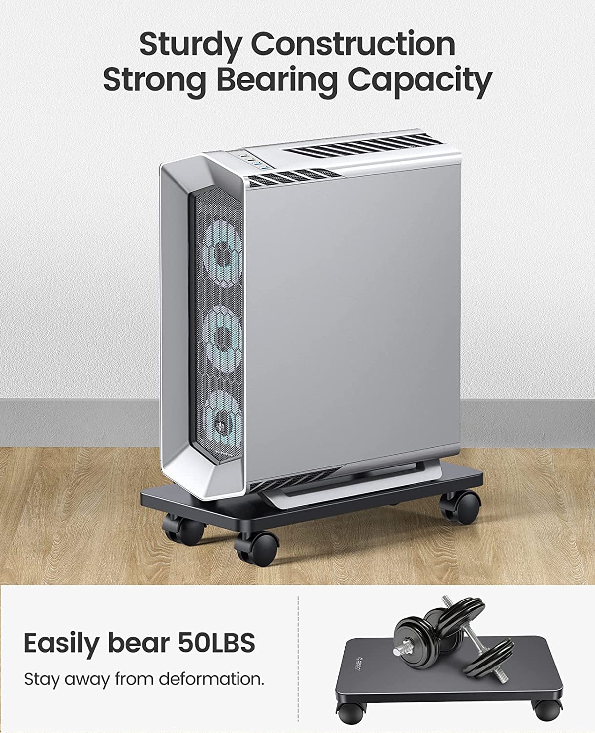 ORICO thép di động CPU đứng máy tính giá đỡ kiểu tháp chủ xe với khóa rollingcaster bánh xe cho thảm sàn máy tính chơi Game trường hợp