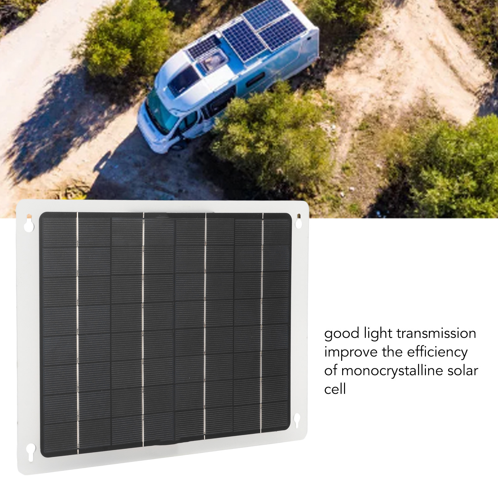 20W 12V Solar Panel High Efficiency Solar Battery Charger Panel Portable for RV Charging