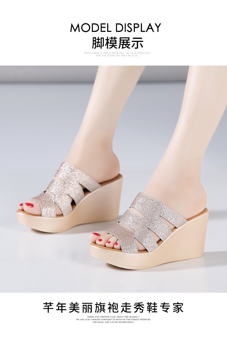 Dép đế xuồng quai ánh kim