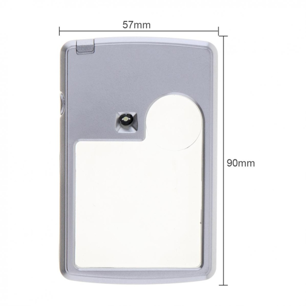 3X/6x 4b-3 loại thẻ siêu mỏng 2 ống kính có thể điều chỉnh cầm tay vuông Kính lúp có đèn LED ánh sáng để đọc đồ trang sức dụng cụ sửa chữa