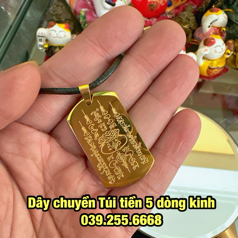 Dây chuyền túi tiền 5 dòng kinh - đã gia trì