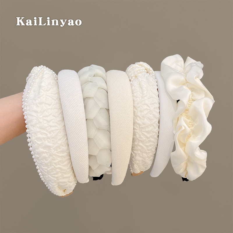 （Mới）Băng Đô Màu Trắng Thời Trang Thanh Lịch Dành Cho Nữ