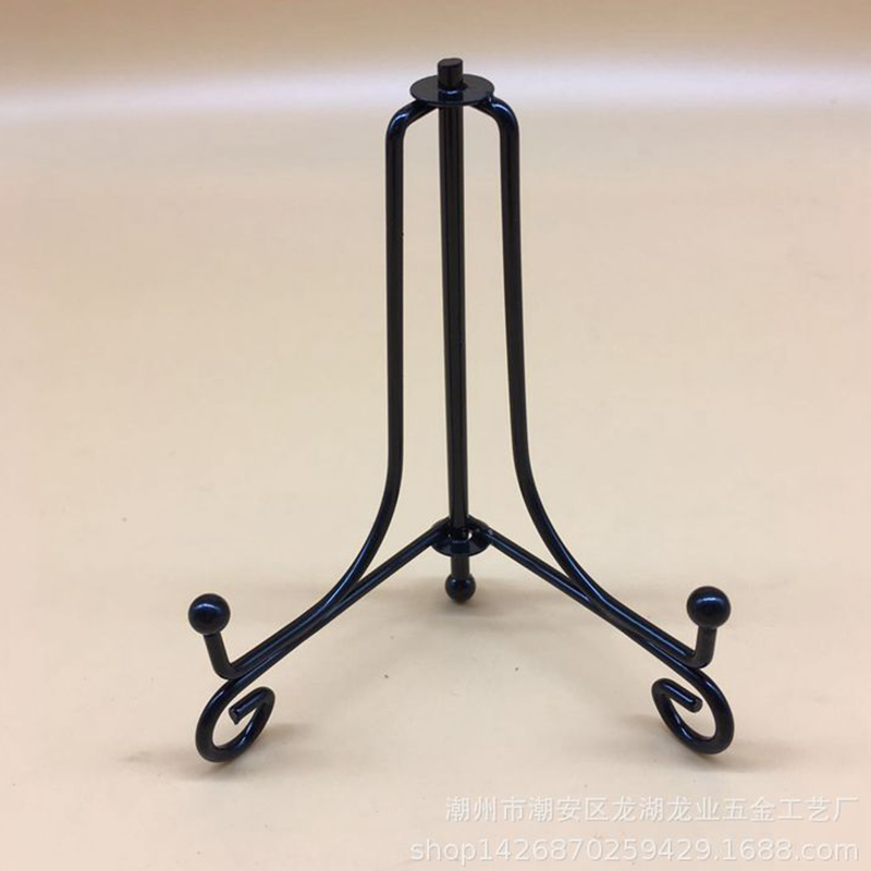 Iron Display Stand Black Iron Easel Plate Display Photo Holder Stand, Displays Picture Frames, Cookbooks, Decorative Plates. 