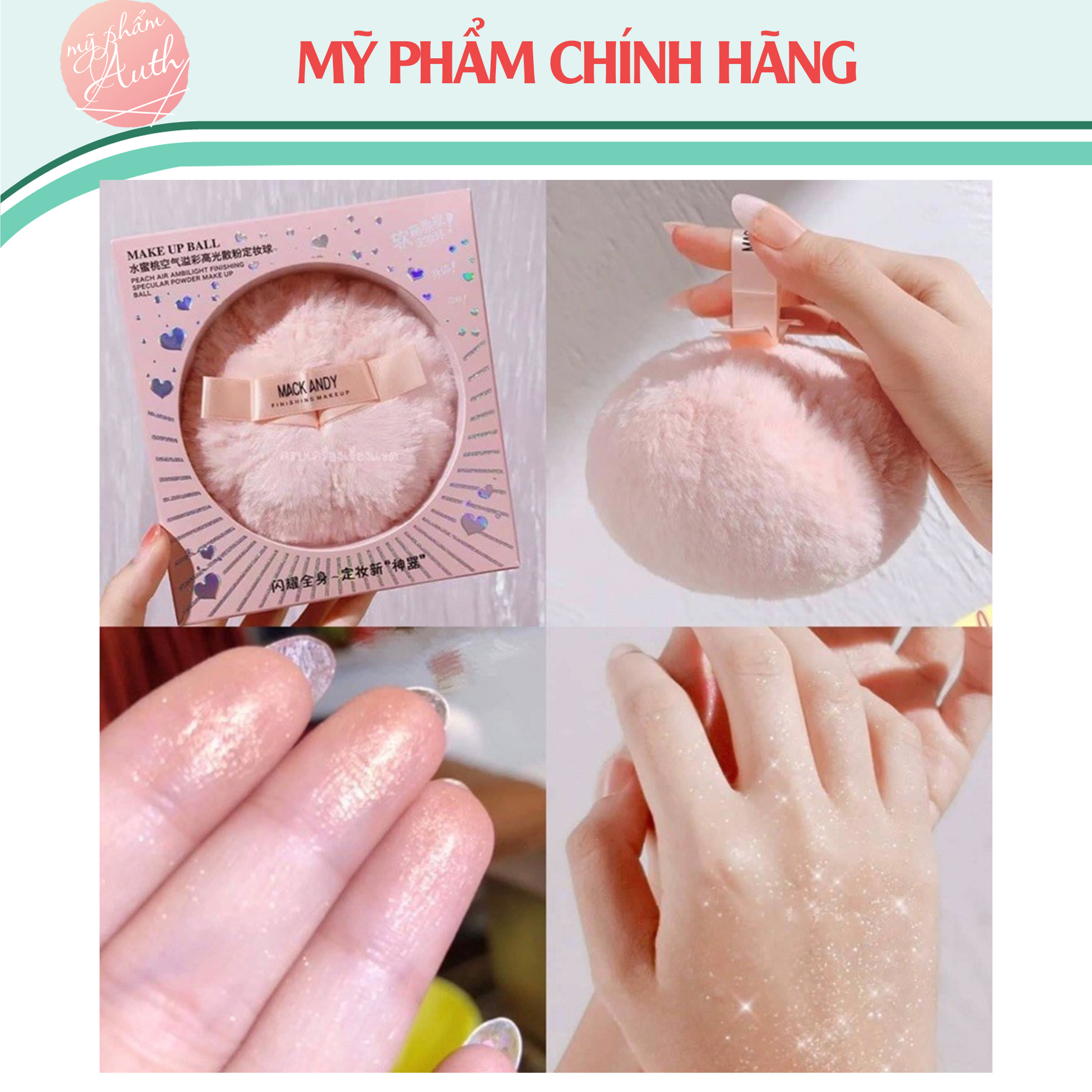 [Cam kết chính hãng] Bông phấn bắt sáng nhũ highlight MACK ANDY