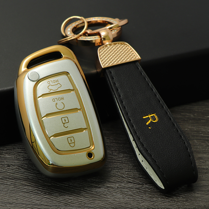 Coque De Remplacement Pour Clé Hyundai IX35, Santa Fe, KIA Sportage... - Boîtier Boutons Et Lame Noir