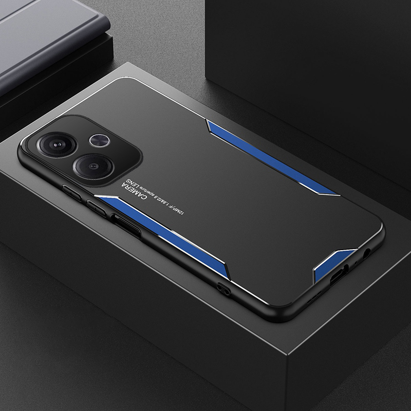 For Xiaomi Poco M6 Case Alunum Metal Matte Cover Soft Silicone Frame Camera Protection For Xiaomi Poco M6 4G Back Cover Phone Cases.