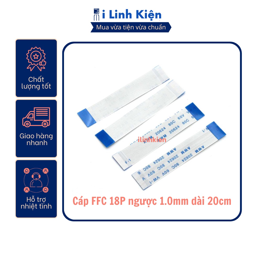 Cáp FFC 18P ngược 1.0mm dài 20cm loại 1