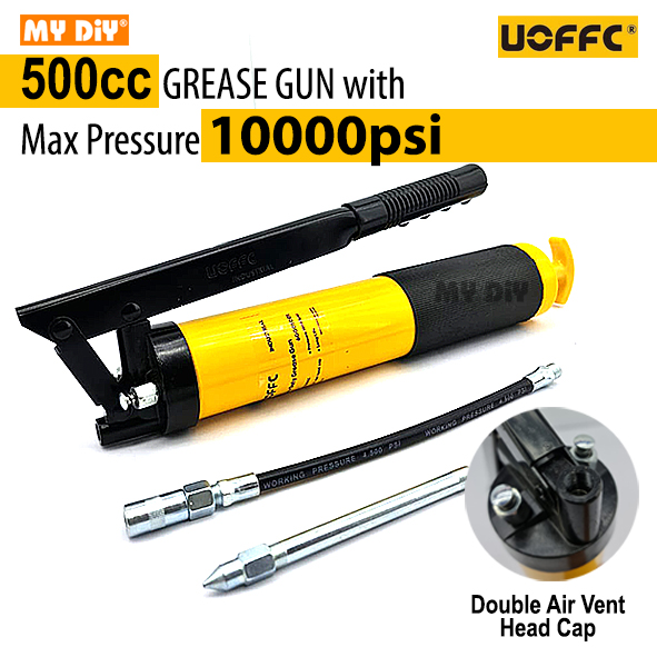 MYDIYHOMEDEPOT - UOFFC Grease Gun 500cc Manual Lever Action Grease Gun ...