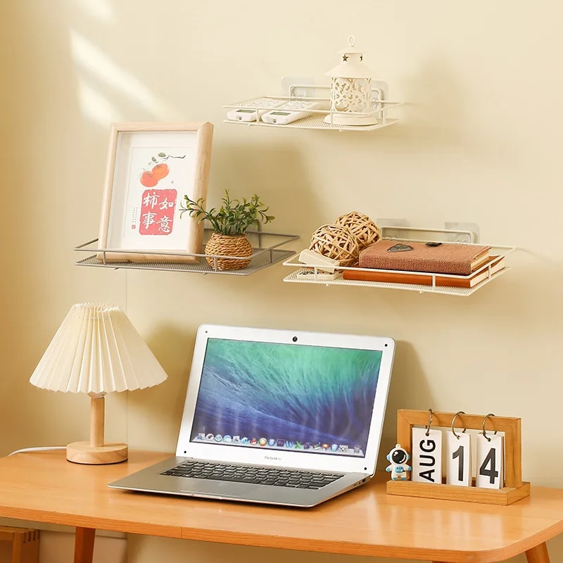 Multi-function Router Rack Wifi Wall Rack Punch-free Wall Hanging TV Set-top Box Wall Hanging Bracket Stationery Storage Rack. 