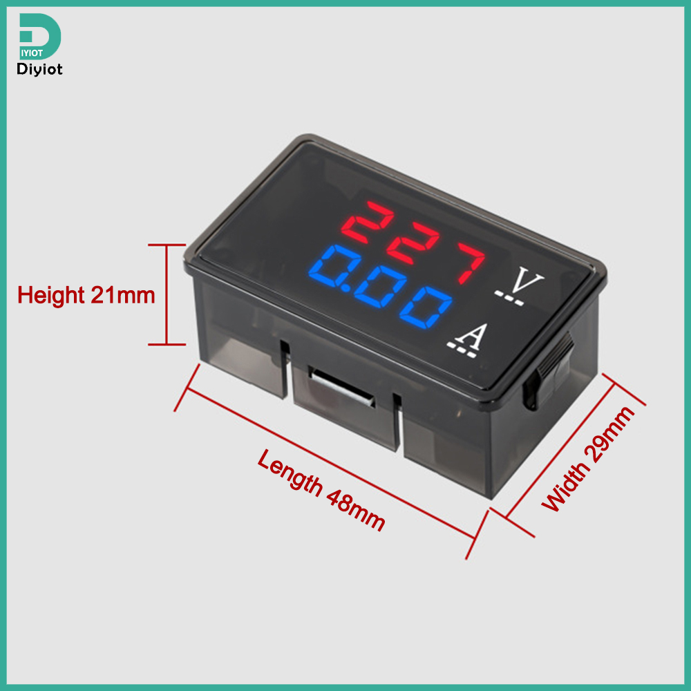Diyiot Volt Amp Meter AC 70-480V Digital Voltmeter Ammeter Panel LED 2in1 Multimeter Voltage Amperage Tester Gauge
