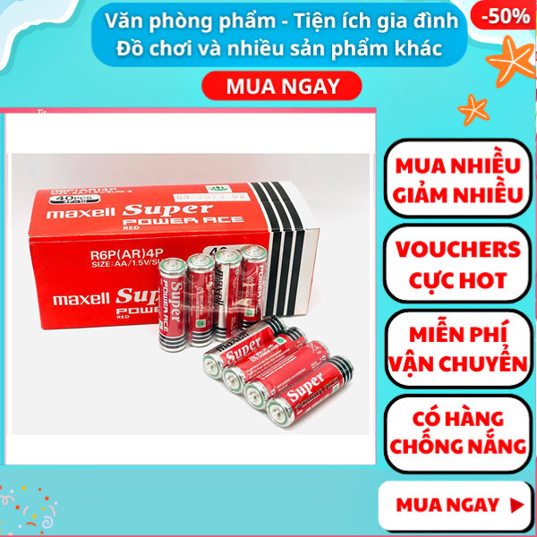 4 viên pin 3A AAA Maxell hoặc 4 viên pin 2A AA Maxell giá rẻ chất lượng cao, pin aaa, pin aa - Nguyễn Thùy Store