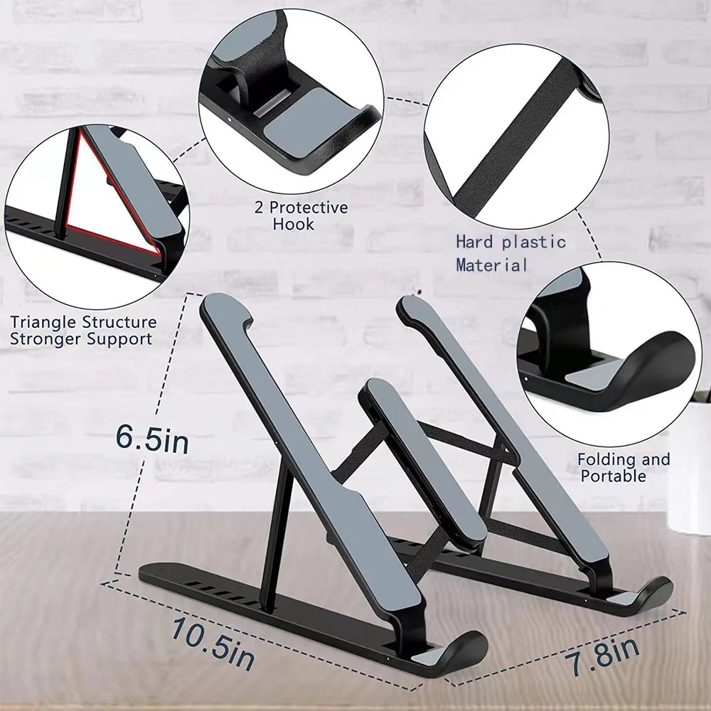 Foldable Laptop Stand Adjustable Support Base Notebook Stand For Macbook Pro Non-Slip Riser Cooling Bracket For Laptop & Tablet
