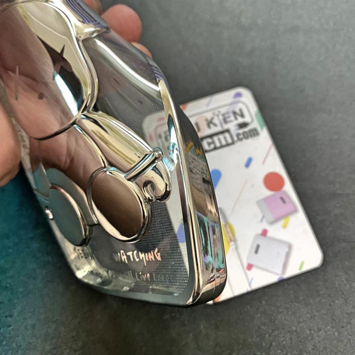 Ốp Lưng iPhone 12 Gấu BearBrick Viền Xi Màu