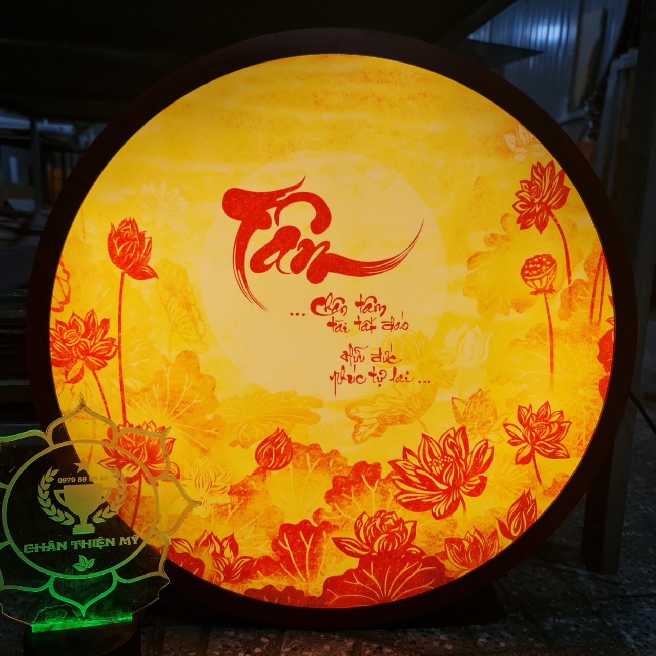 Đèn thờ hào quang trúc chỉ in hq_tc81