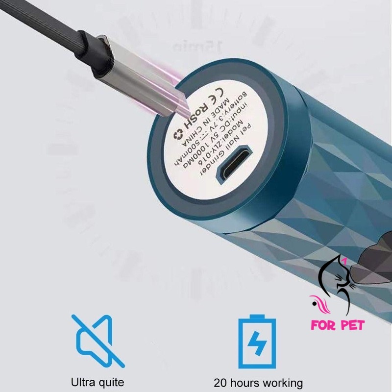🌟 Máy Mài Móng Tự Động Cho Chó Mèo Có Đèn Led