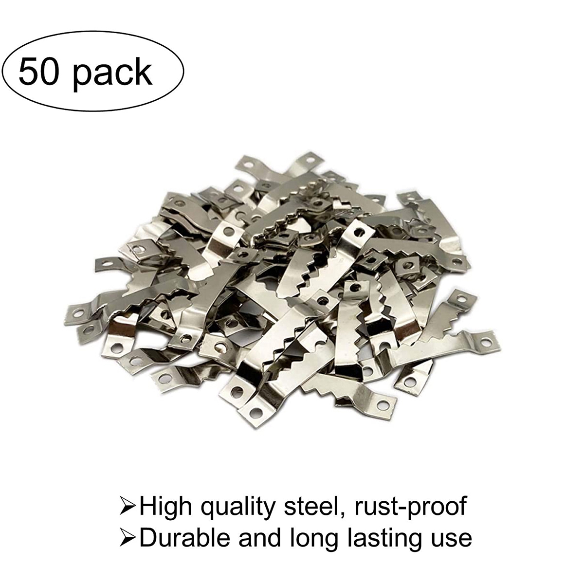 MITULI Mirror 50Pcs Heavy Duty Small Hanging Steel Saw Tooth Hooks