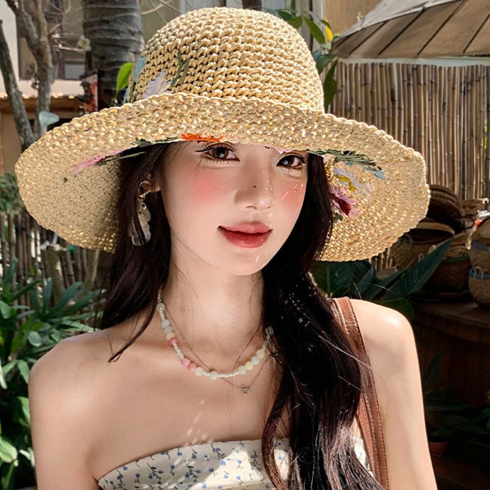 Casual%20Colorful%20Flower%20Straw%20Hat%20Boho%20Wide%20Brim%20Women's%20Sun%20Hats%20Breathable%20Embroidered%20Flower%20Fisherman%20Hat%20Girls%20-%20Image%208