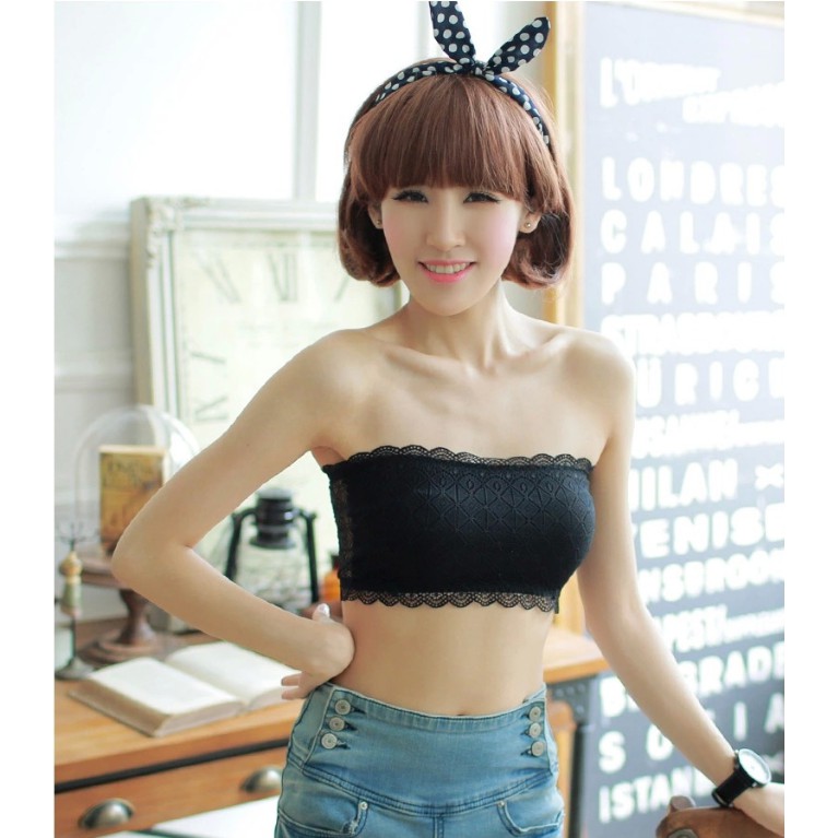 Bra ống ren dạng quây quấn ngực không có miếng độn ngực a1002