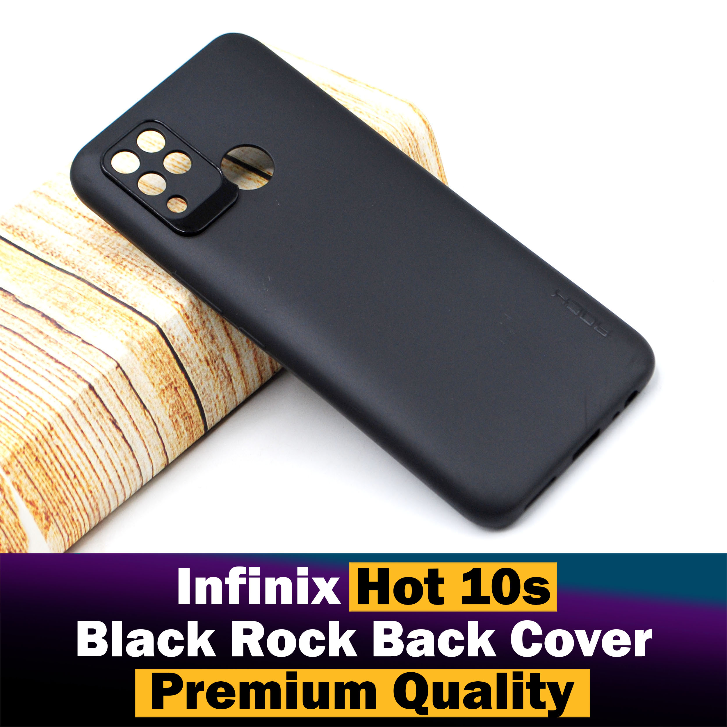Infinix Hot 10s Back Cover Black Soft Rock Style Case For Infinix Hot 10s