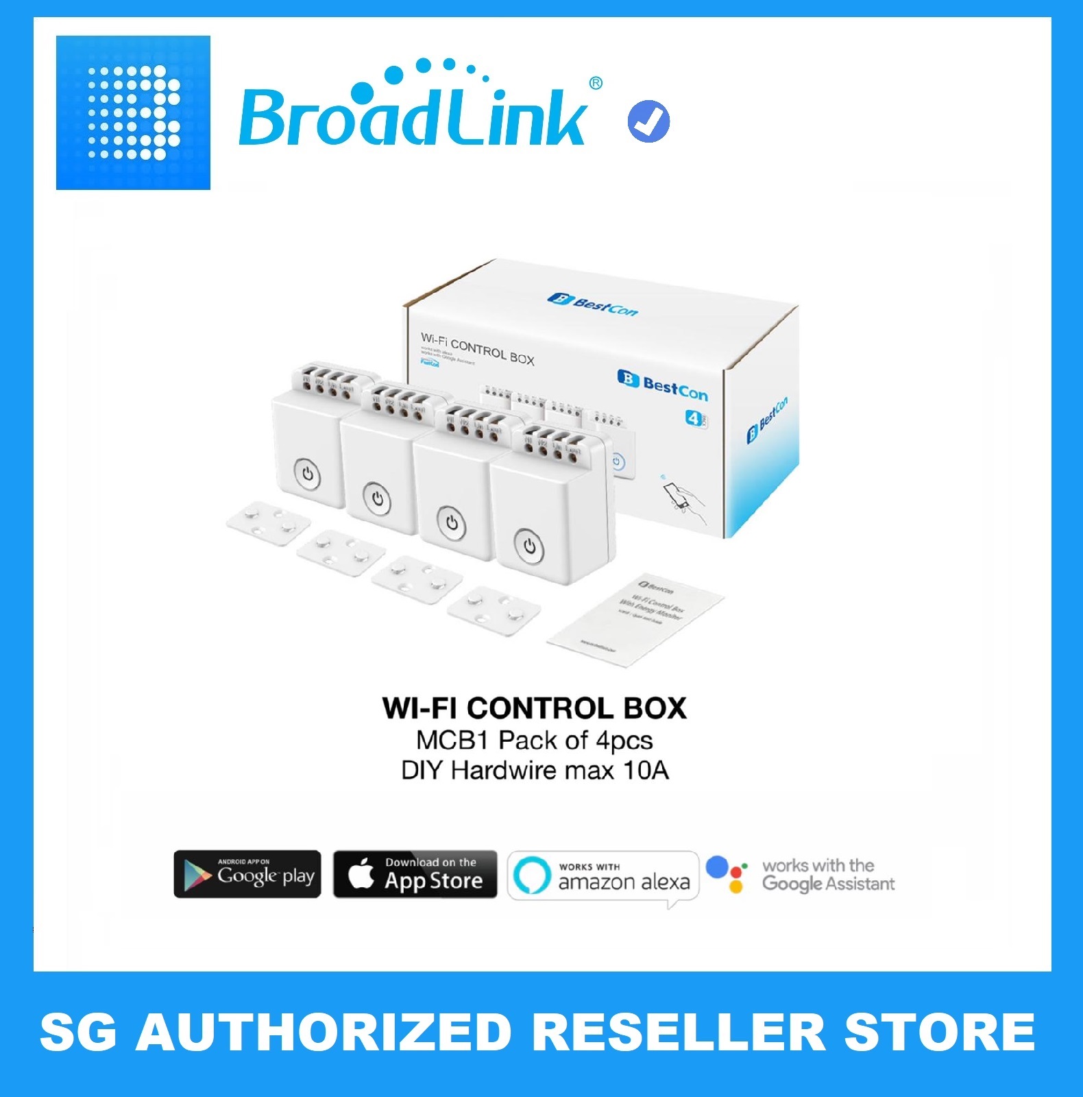 BroadLink BestCon Series - MCB1 Pack Of 4, 10 Amp WiFi Control Box, DIY ...