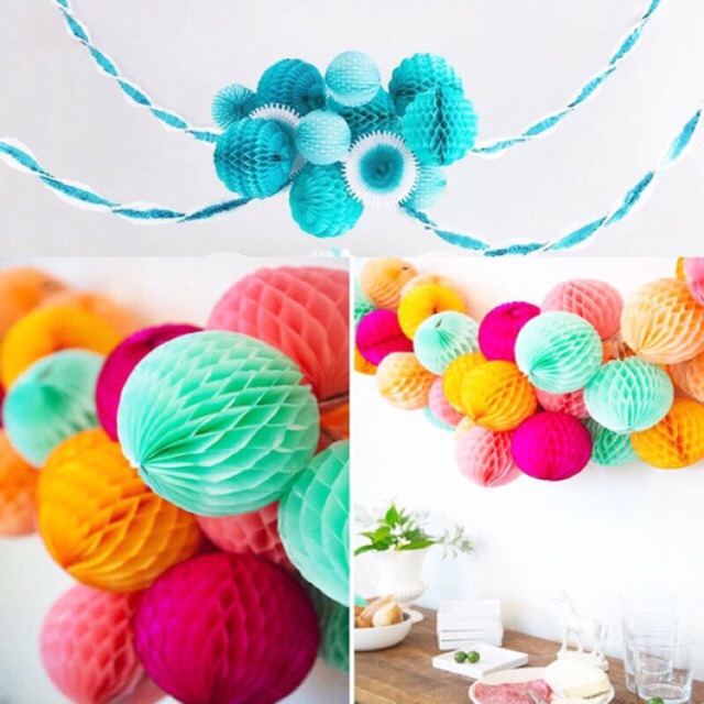 Đèn lồng giấy xếp 35cm trang trí - Đèn lồng tổ ong