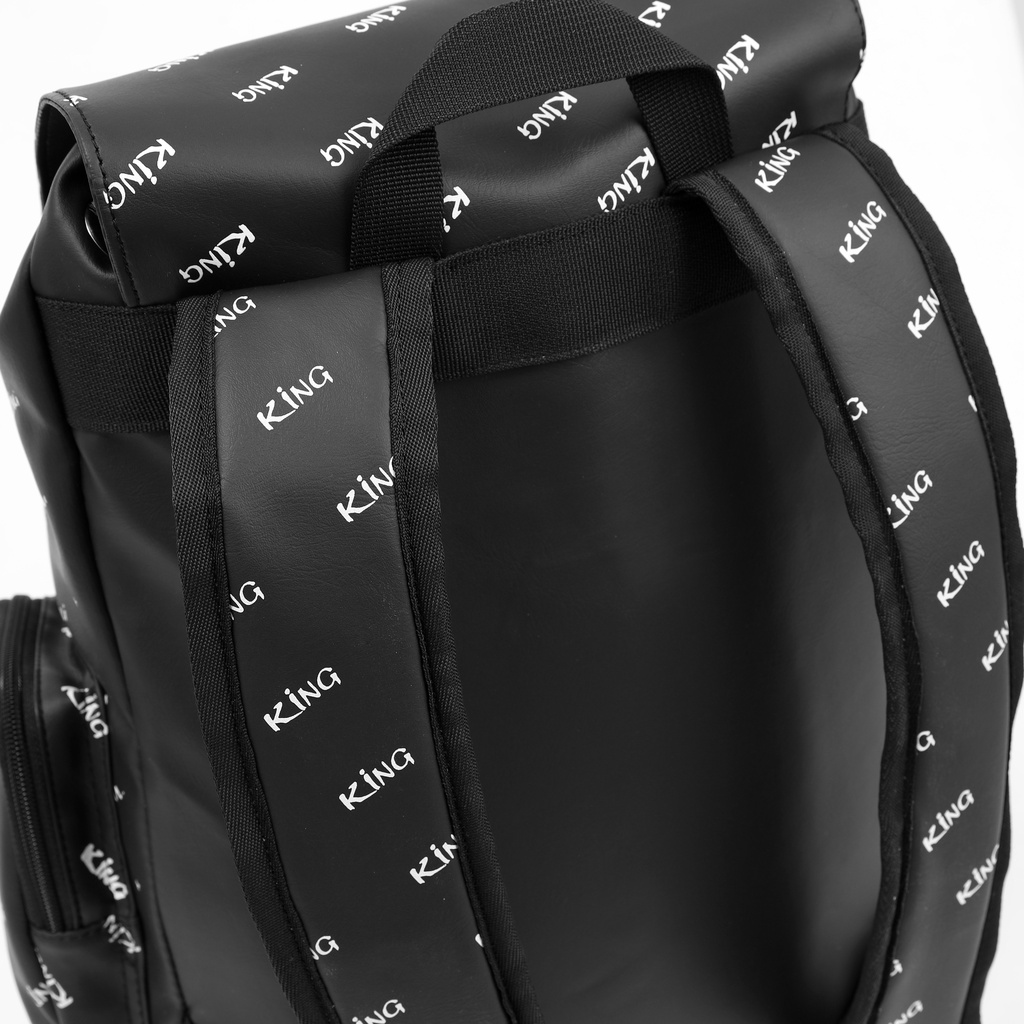 [VOUCHER 8%]Balo Da Backpack Unisex Chống Nước Balo Backpack King - Mẫu 2 -Màu Đen
