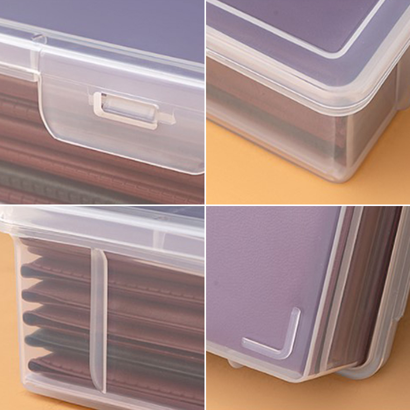 Book A4 Document Storage Box Desktop Office Test Paper Storage Certificate Storage Box Transparent Data Sorting File Box. 