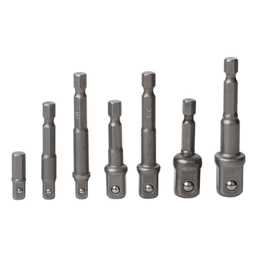 【BEUMK】 Drill Socket Adapter 1/4in Hex Shank Adapter Drill Nut Driver Power Extension Bar For Impact Driver 1/2 3/8 1/4
