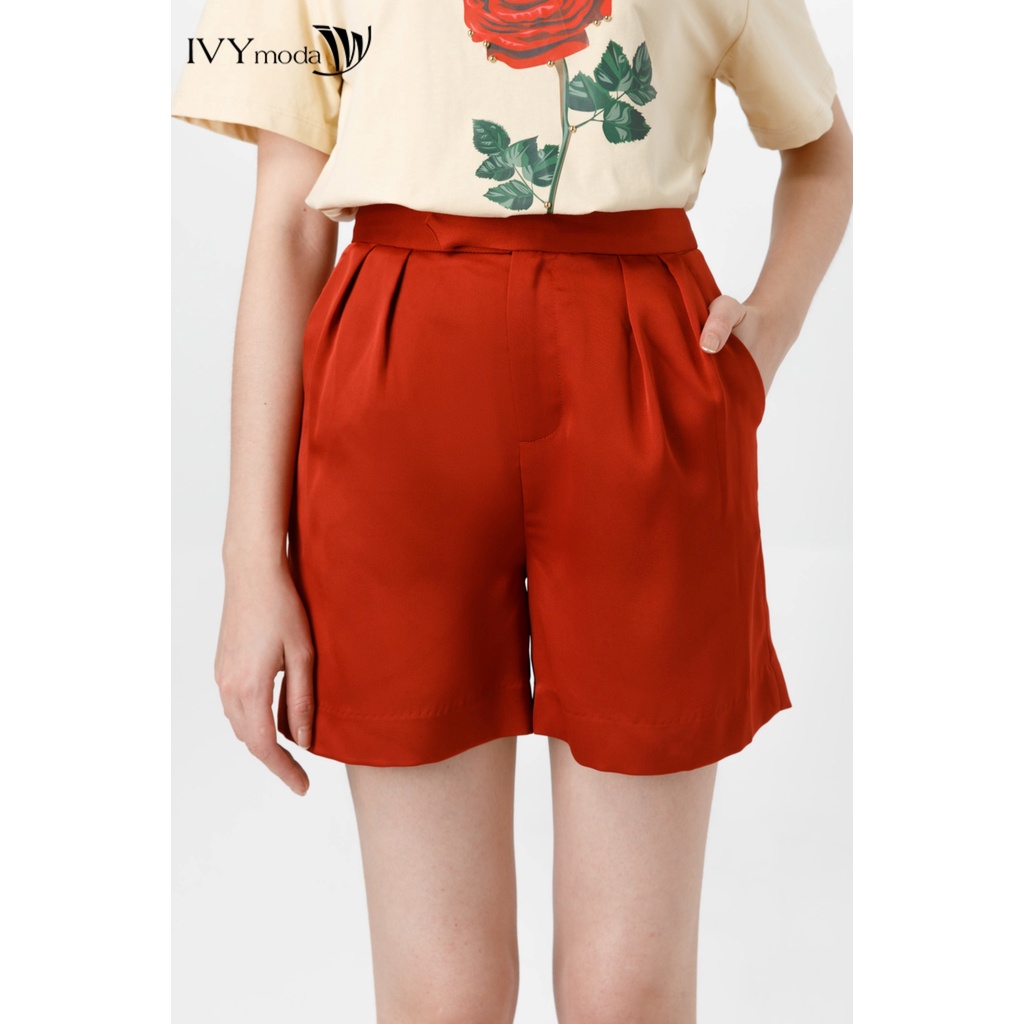 Quần short lụa trơn IVY moda MS 20B9300