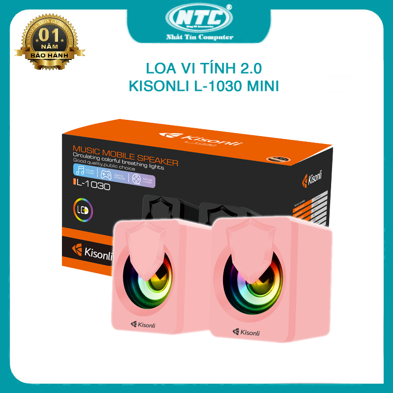 Loa vi tính 2.0 mini kisonli l-1030 led rgb - nhỏ gọn nhất tín computer