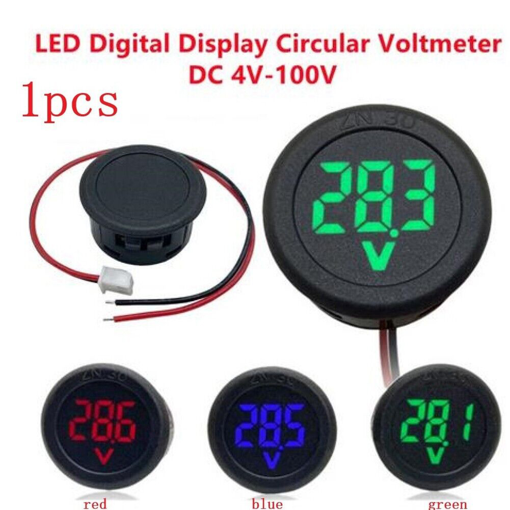 Dc 4-100v Car Voltage Current Meter Led Digital Display Volt Tester Voltage Meter Two-Wire Multimeter Panel. 