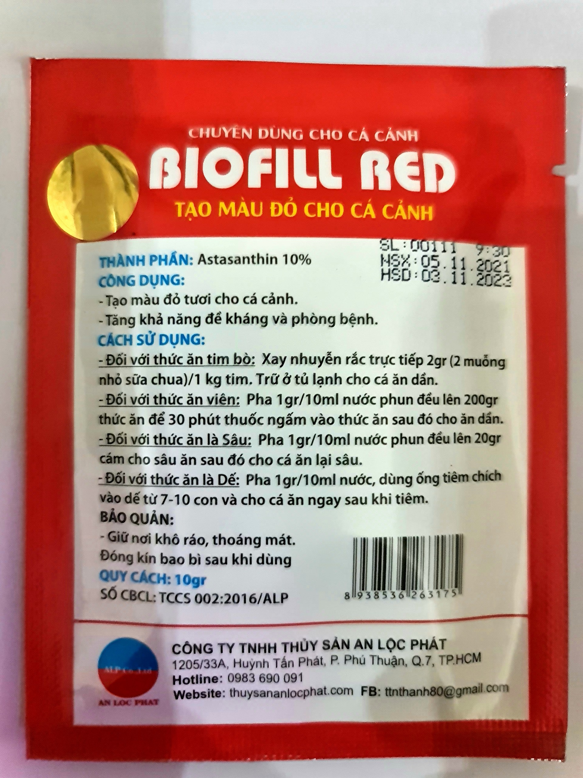 Tăng Màu BIOFILL RED Kích Màu ĐỎ Cho Cá Cảnh