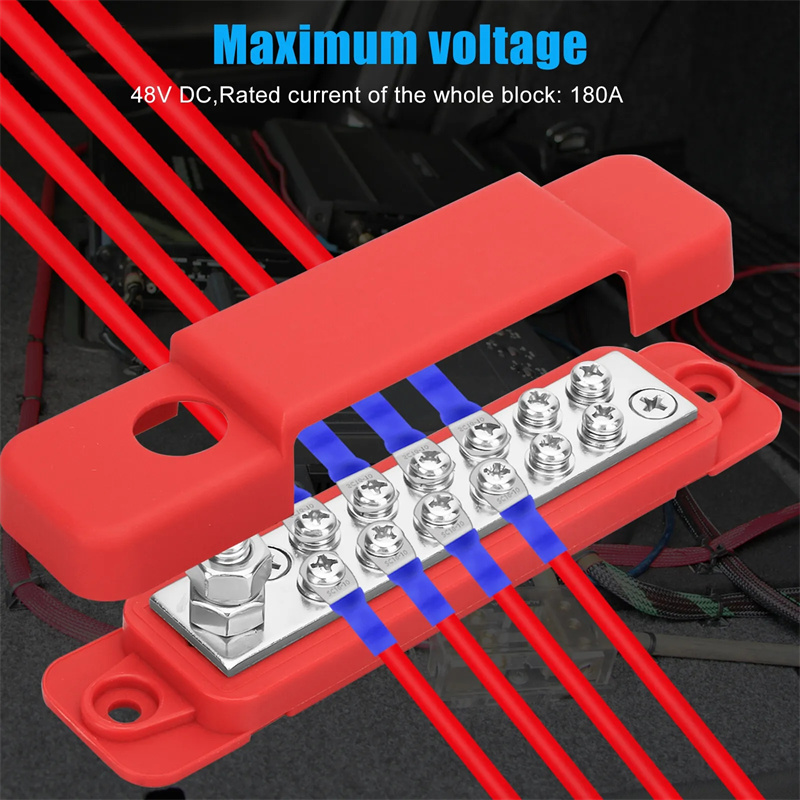 Car Terminal Block Negative Bus Bar 12V 180A Power Distribution Block ...