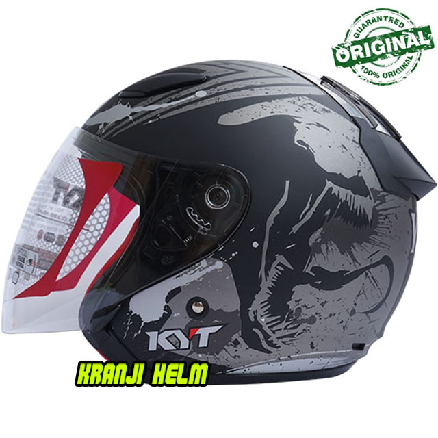 Helm kyt dj maru venom black silver 
