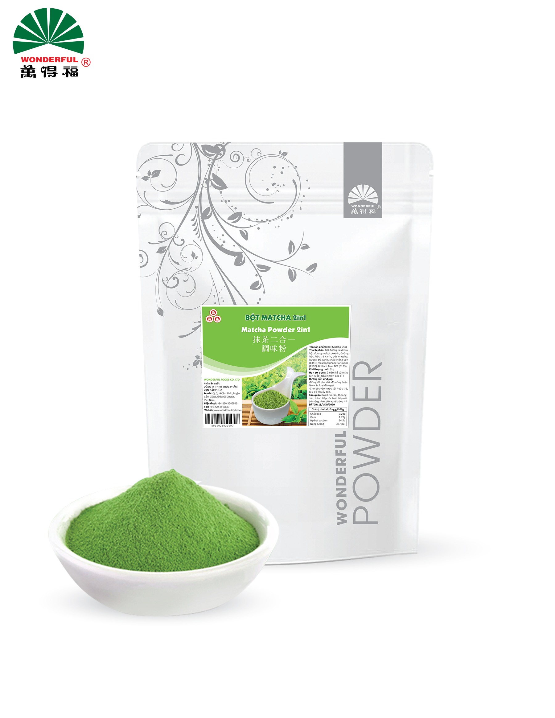 Bột matcha Wonderful bịch 1kg