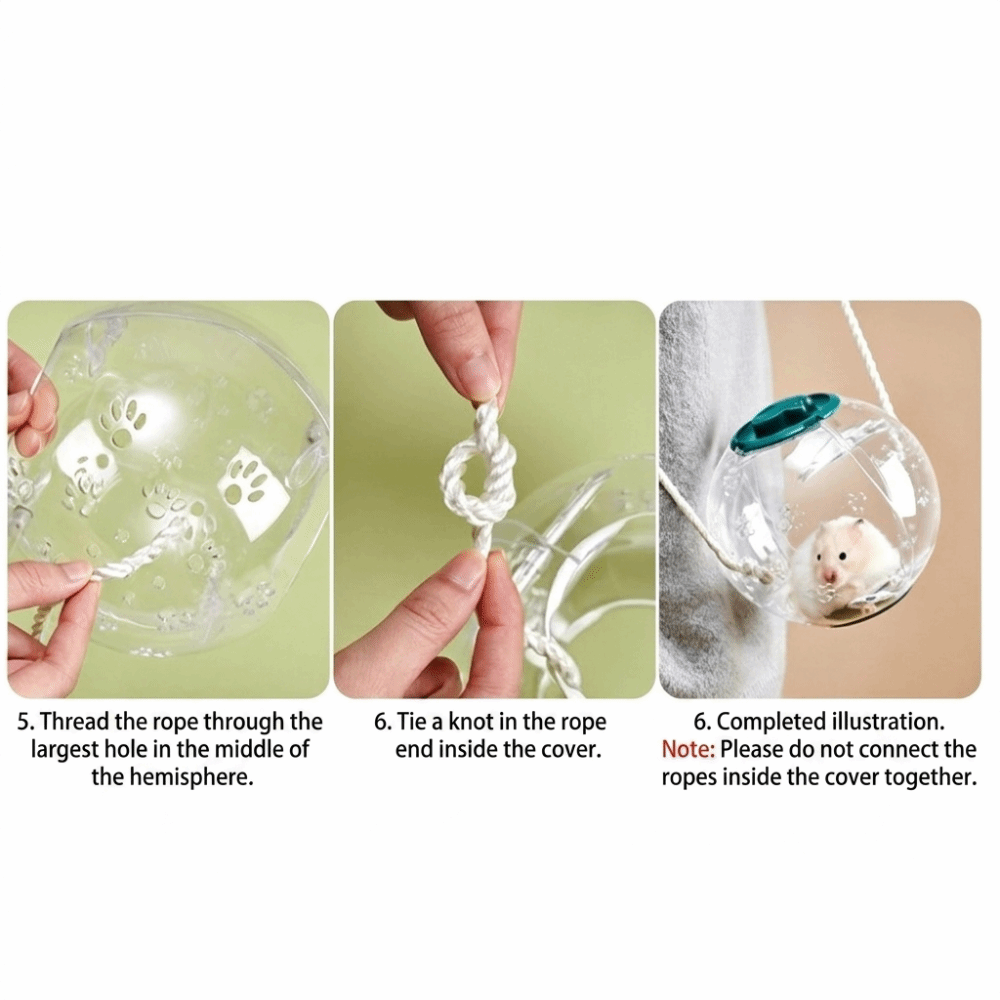Traction Rope Portable Hamster Running Ball Escape Proof Multi-function Hamster Exercise Ball Creative Durable Small Pet Running Ball Small Pet.