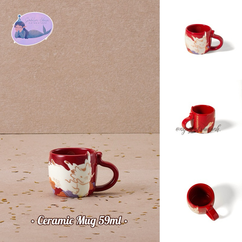 Starbucks cốc sứ zodiac dragon ceramic mug 355ml / 59ml